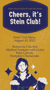 Stein Club Menu August 2022